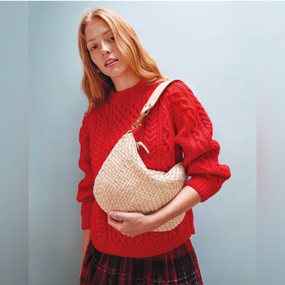 Clare V. Cream Woven Moyen Bag New w/ Dustbag - Picture 3 of 11